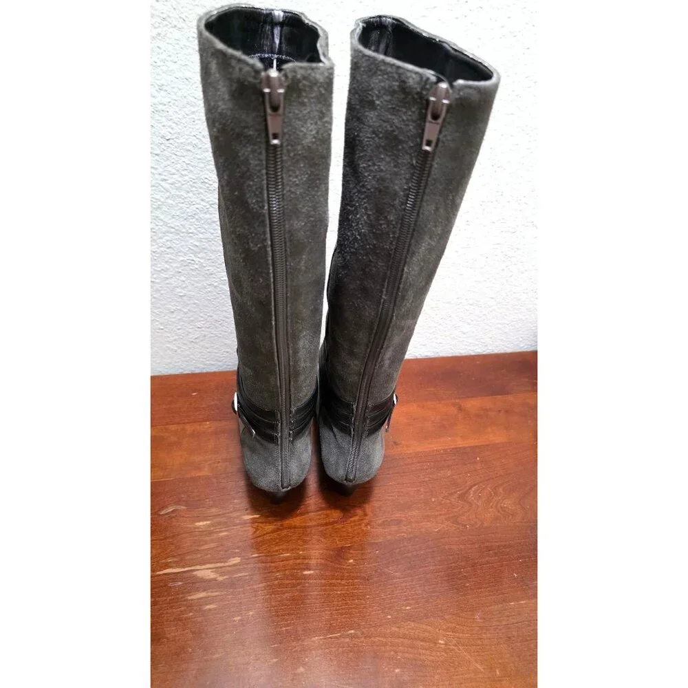Julianne Hough For Sole Society Nila Women's 8.5BGray Knee-High Suede Wedge Boot